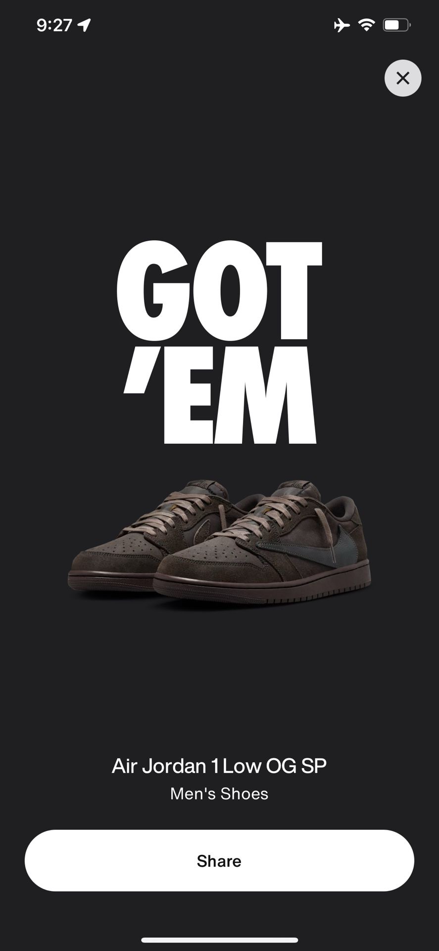 Travis Scott Air Jordan 1 Low Size 13