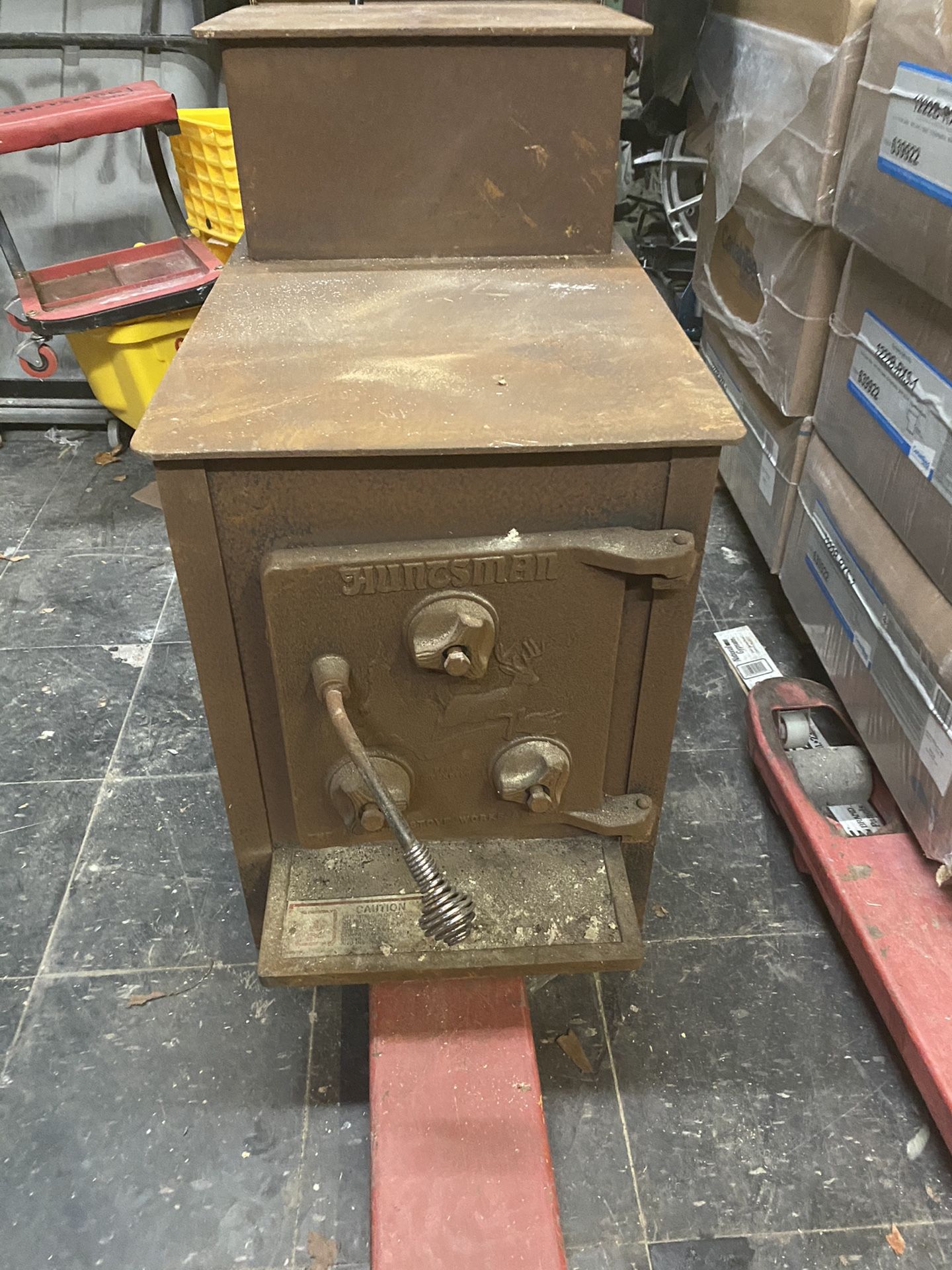 Antique Huntsman Cast Iron Wood Burning Stove