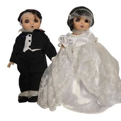 Halloween wedding boy and girl vampire  bride and groom dolls