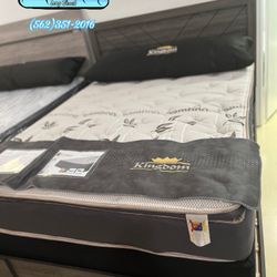 Grey/ Black Lining  Q Bed Frame Cama Lujosa