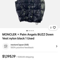 Moncler X Palm Angels Vest Brand New 