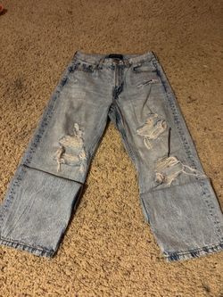 Abercrombie & Fitch Distressed Light Wash Jeans