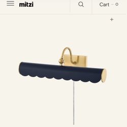 Mitzi “Fifi” Picture Light – Aged Brass w/ Soft Navy– New