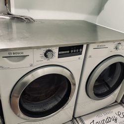 BOSCH Washer & Dryer With Stainless Steel Top