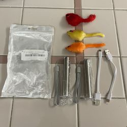 Cat Toys 5 Piece Set 2 Rechargeable Laser Lights And 3 Small Toys 