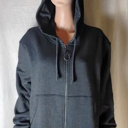 Mens Dark Gray Hooded Zip-Up Sweatshirt Size XL Goodfellow & Co