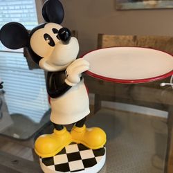 Disney World Mickey Mouse Waiter Holding Plate Statue