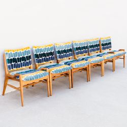 Mid Century Mahogany Dining Chairs by John Keal for Brown Saltman