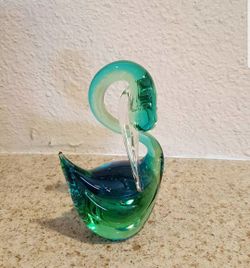 crystal swan made in italy