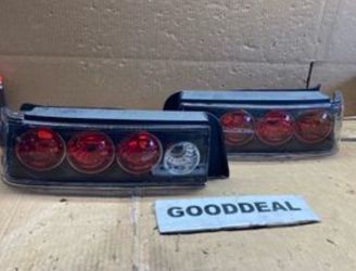 #OT130 Fit 88-91 Honda Civic Black Housing Tail Light Pair