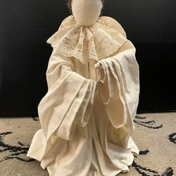 Handmade Angel Decoration, paper mache, Holiday Decor One Of A Kind