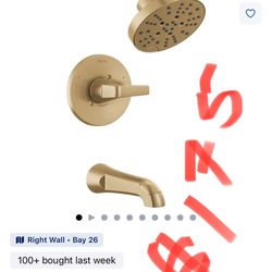 Delta Sparrow Champagne Bronze 1-handle Multi-function 6-in Round Bathtub and shower Faucet Rubber | 144832-CZ