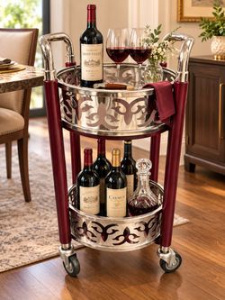 Elegant Rolling Bar Cart