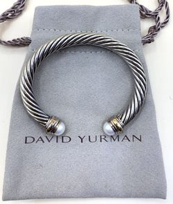 David Yurman Sterling Silver/14K Gold Bangle Bracelet 