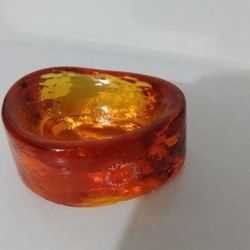 V. NAAON & C. MURANO GLASS TRINKET DISH 3"×1.5" - AB99