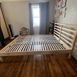 IKEA Full Size Bed: TARVA Frame & Upgraded LÖNSET Slats - Excellent Condition!