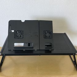 Foldable Laptop/Cellphone Desk With Internal USB Fans 