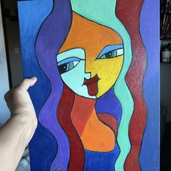 CUBISM ART ACRYLIC 12X16 Canvas panel  $80.00 