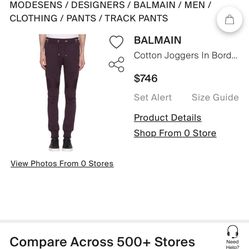 BALMAIN Burgundy Joggers