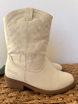 Bebe Cream Western Cowboy Boots
