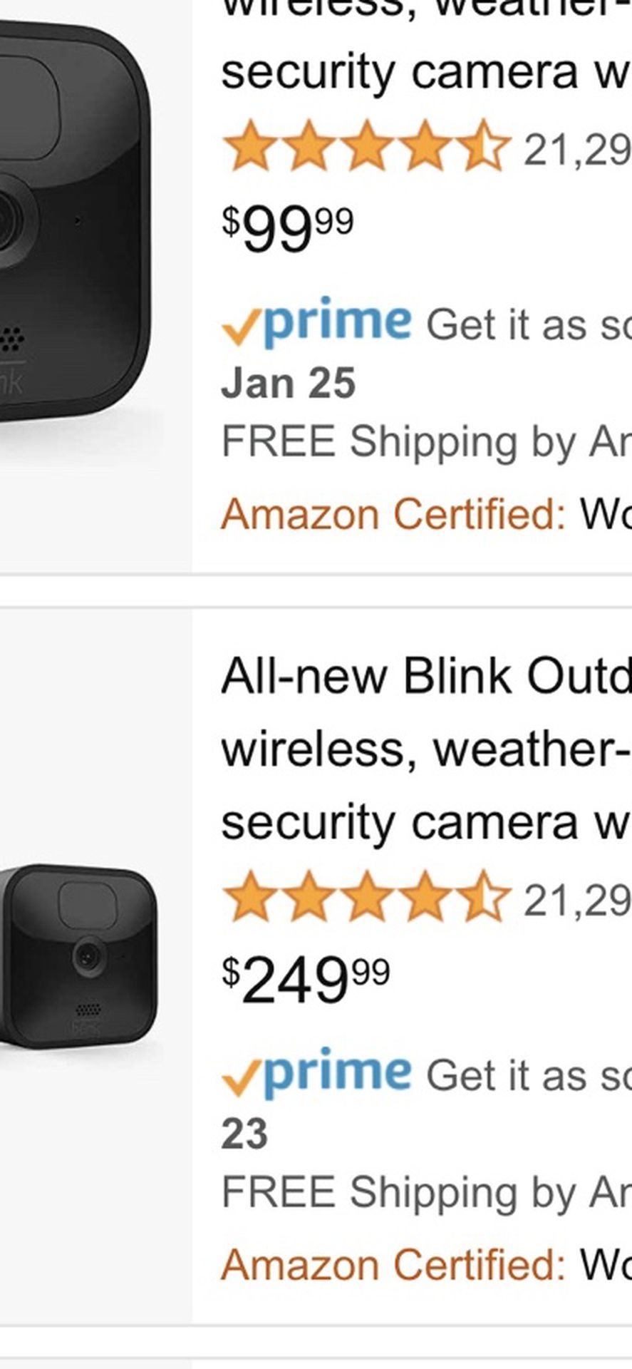 Blink Outdoor Wireless Camera Set Brand New