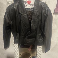 Black leather jacket