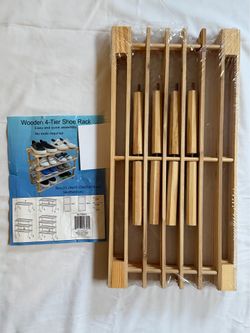 4-Tier Wooden Shoe Rack