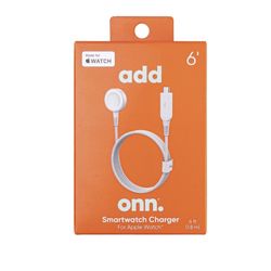 onn. Apple Watch Series 6FT USB-C Smart Watch Charger, White
