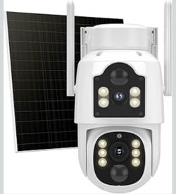 Brand New WTS704 Dual Lens Solar Wireless Outdoor Security Camera, App Remote Live View