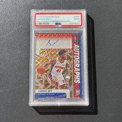 SADDIQ BEY RC AUTO 2020-21 Panini Mosaic Rookie Autograph #SBY PSA 9
