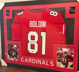 Anquan Boldin Signed Arizona Cardinals Framed Jersey – Beckett Witnessed Auto – NFL Memorabilia