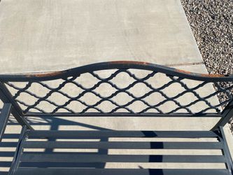 Black metal bench