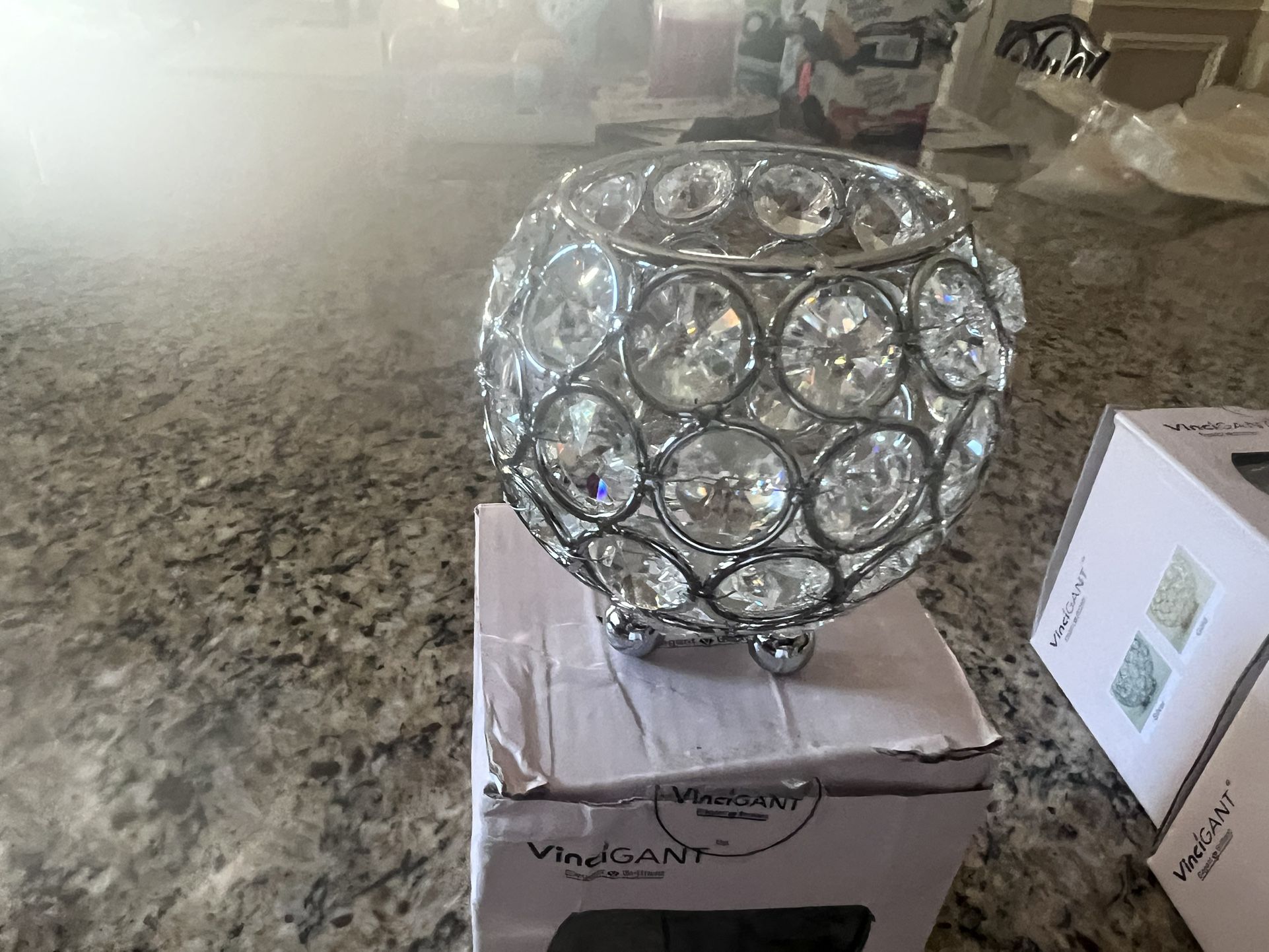 Crystal Bowl  Candle Holders