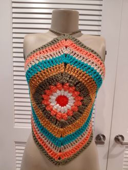 Crochet granny stitch  halter top
