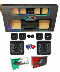 SILVERADO OR SIERRA SINGLE CAB 2019-2026 CUSTOM BOX WITH BASS AND VOICE PACKAGE KICKER AUDIO