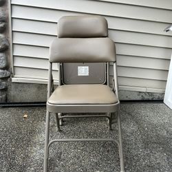 Deluxe Vinyl Padded Folding Chair - Tan