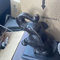 Antique elephant, book ends