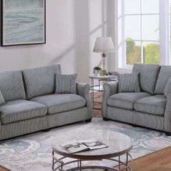 Brand New Grey Sofa & Loveseat 