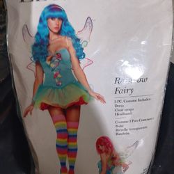 Rainbow Fairy Dress Costume Sz Adult Small