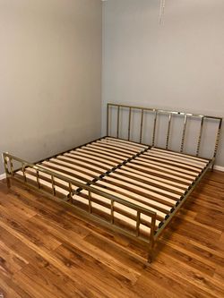 King size golden/brass bed frame