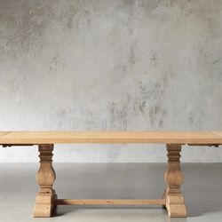 Wood Dinning Table Oversized Extension 