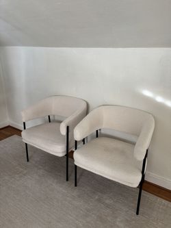 TARGET Metal Frame and Rounded Back Faux Shearling Accent Chair from Threshold™ designed with Studio McGee
