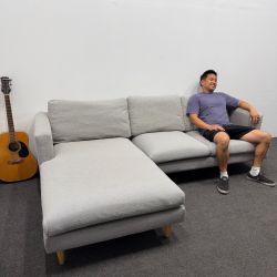 Tana Chaise Sectional Couch by Castlery - Slipcover washable - Light Gray - 1k OFF