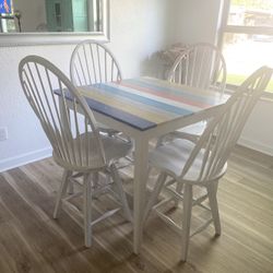 Hightop Table And Chairs Top Is 40” And 36” Tall