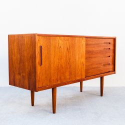 Vintage 1960s Compact Scandinavian Teak Sideboard by Nils Jonsson