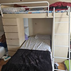 Bunk Bed With Study Table/huge Storage