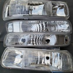 99-02 Silverado 00-06 Suburban Tahoe Headlights Luces Faros Calaveras Micas Faroles Headlamps Chevy 
