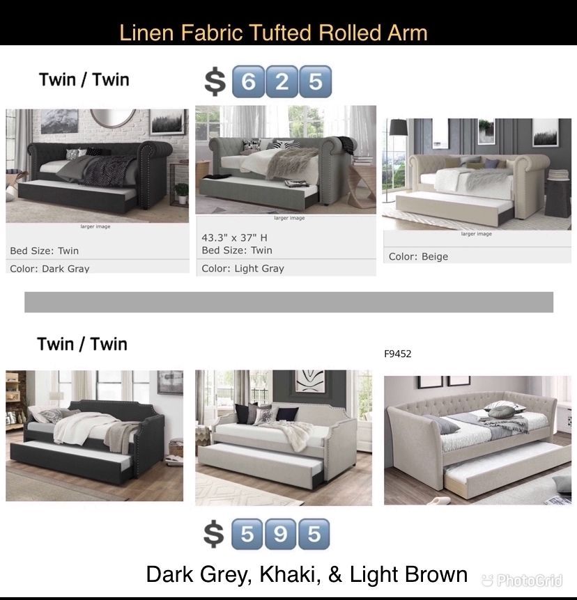 Twin/ Twin Daybed, New, On Sale w/Mattresses