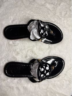 Black Tory sandals