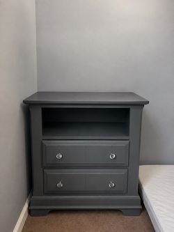 Grey 2 Drawer Nightstand